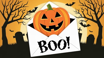 halloween background with pumpkin