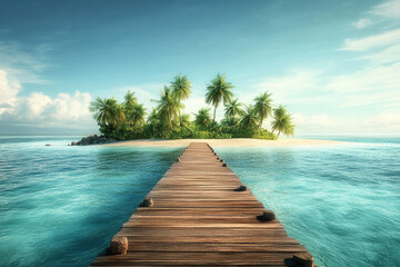 Fototapeta premium beach with wooden pier
