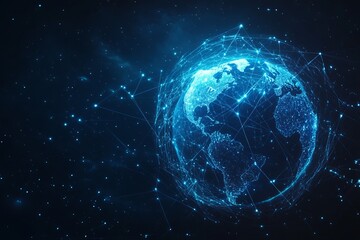 Digital Earth with Network Data Connections, Data connectivity Globe Signals