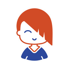 Beautiful young woman with short hair vector icon