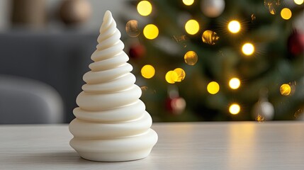 Obraz premium Elegant Christmas Tree Decoration With Soft Bokeh Lights in Background Generative AI
