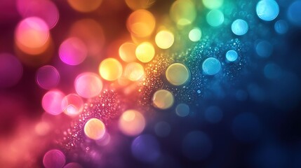Obraz premium Bokeh circles in pastel rainbow hues soft focus