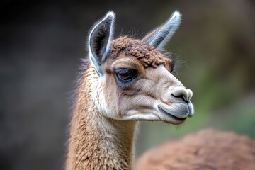 Obraz premium Brown llama lama glama an animal native to the Andes of South America