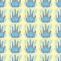 seamless pattern with hand drawn flowers