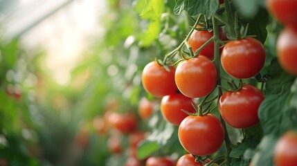 Sustainable vertical hydroponic tower system growing fresh red tomato 