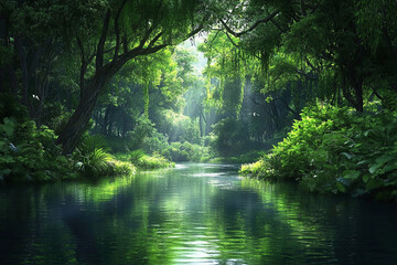 Obraz premium river in the woods