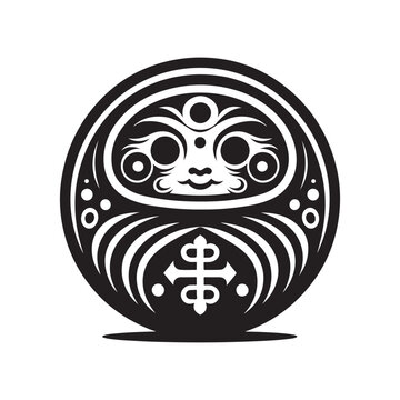 recommend clip art: Daruma Silhouette Vector Illustration - Iconic Japanese Culture Graphics