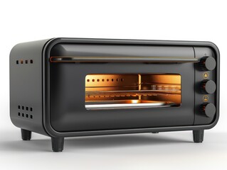 Obraz premium Compact toaster oven with digital display isolated on white background