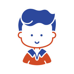 Man boy character face avatar vector icon