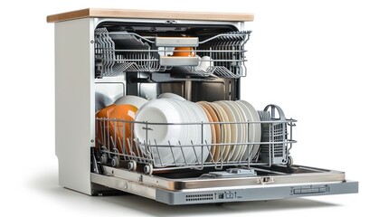 Countertop dishwasher isolated on white background