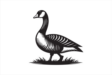 Goose silhouette  vector illustration, Goose silhouette bundle  © Madhusudan