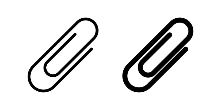 Paper Clip icon set. flat illustration of vector icon on white background