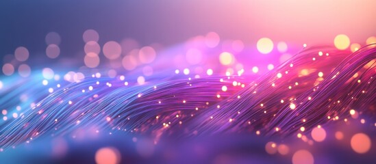 Fototapeta premium Abstract wave of light with vibrant colors and bokeh effects.