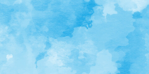 Pastel blue paper texture pattern background with space,This watercolor design with watercolor texture on white background,Artistic blue watercolor splash,Bright painted sky blue watercolor background