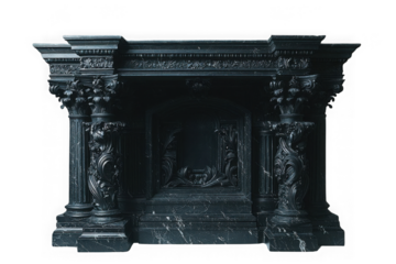 Black pulpit isolated on transparent background, png file, no background png file