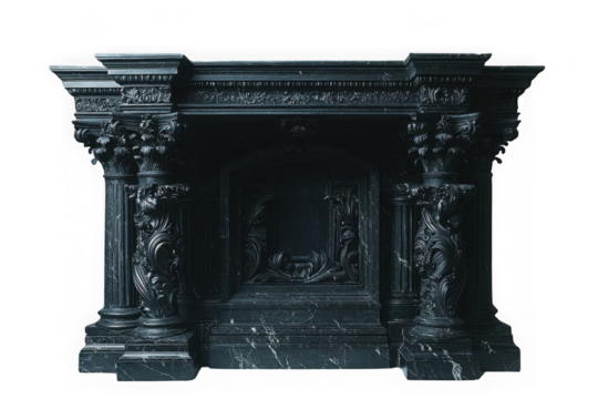 Black pulpit isolated on transparent background, png file, no background png file