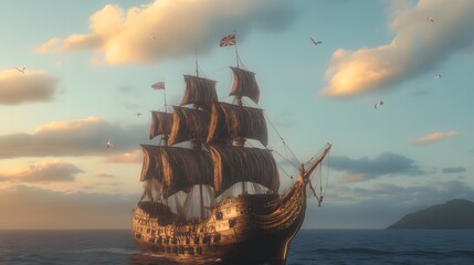 historically accurate image of the British HMS Victory ship during the American revolutionary war period
