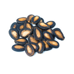 Organic watermelon seeds, Shell watermelon seeds isolated on white background.