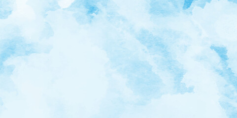 Obraz premium Pastel blue paper texture pattern background with space,This watercolor design with watercolor texture on white background,Artistic blue watercolor splash,Bright painted sky blue watercolor background