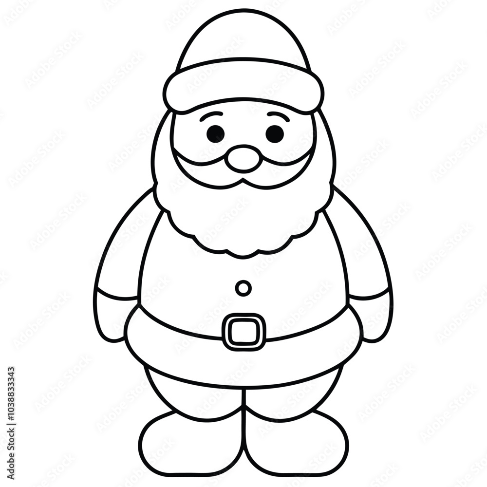 Sticker Santa Claus Vector Character.