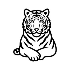 Tiger icon vector black and white concept