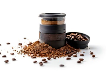 Electric coffee grinder isolated on white background
