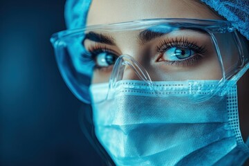 Healthcare worker in personal protective equipment ready for tasks in a clinical setting