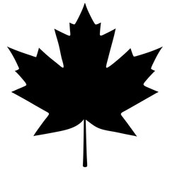Maple Leaf Vector Icon - Canadian Maple Leaf Logo Isolated on White