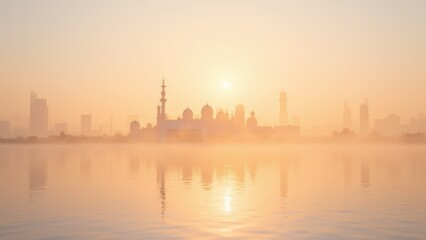 Fototapeta premium city skyline at sunset