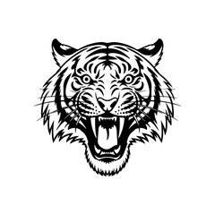 Tiger icon vector black and white concept