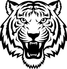 Tiger icon vector black and white concept