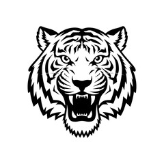 Tiger icon vector black and white concept