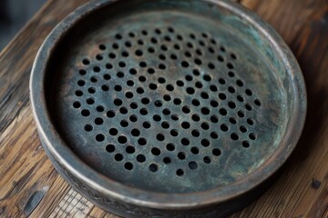 Circular dotted design A partially captured metal cake mold