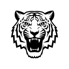 Tiger icon vector black and white concept