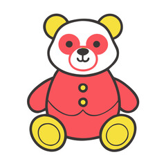 Fototapeta premium Red stuffed panda toy with yellow accents for Lunar New Year celebration