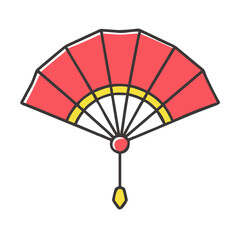 Red and yellow decorative fan for Lunar New Year celebration
