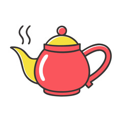 Red teapot with yellow lid for Lunar New Year celebration