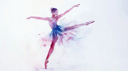 A graceful dancer in a vibrant tutu strikes an elegant pose showcasing movement and artistry