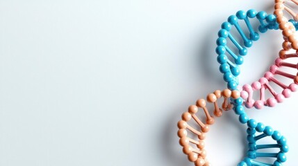 A photostock images of colorful DNA strands, isolated on white background, High Quality