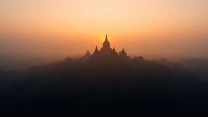 sunset in bagan