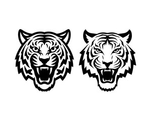 Tiger icon vector black and white concept