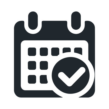 recommend clip art: Calendar with checkmark black silhouette vector icon design