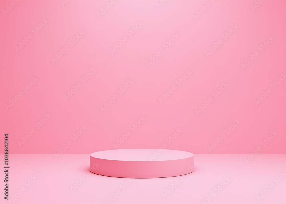 Poster Abstract pink podium in 3D render for product presentation graphics design backgrounds.