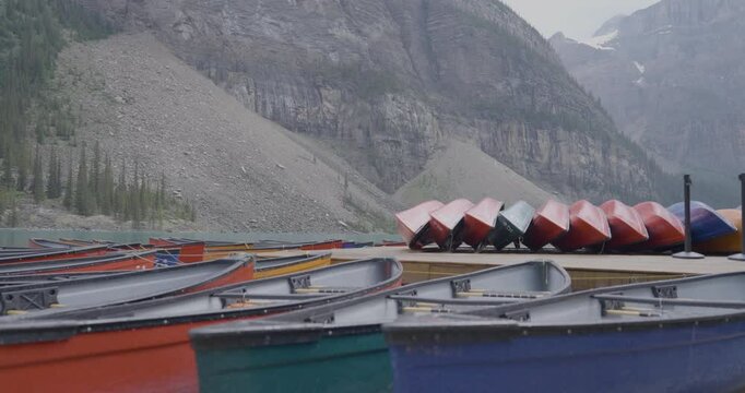 Canoes at the Lake Banff National Park