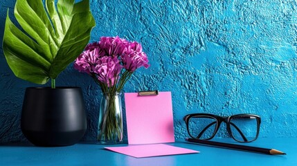 A photostock of a pink sticky note on a textured background, ideal for reminder or productivity themes.