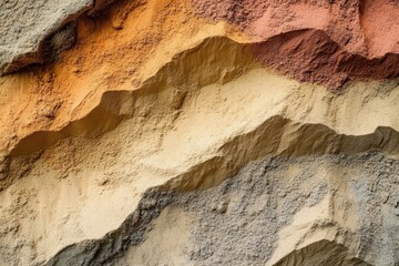 Obraz premium Colored textured sand with varying granule sizes found in an outdoor quarry post mining