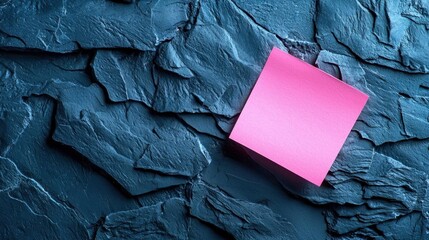 A photostock of a pink sticky note on a textured background, ideal for reminder or productivity themes.
