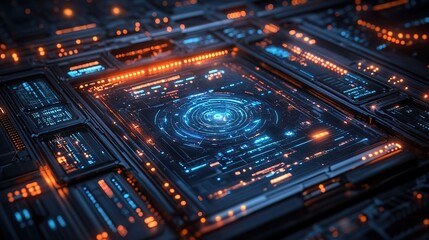 Obraz premium Futuristic digital screen or game interface design concept 