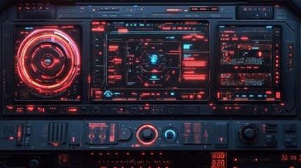 Obraz premium Futuristic digital screen or game interface design concept 