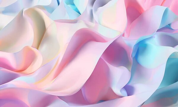 Soft pastel colors create a calming abstract wave pattern in serene setting